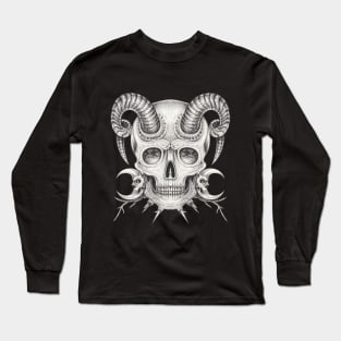 Surrealist art demon and nature skull head design. Long Sleeve T-Shirt